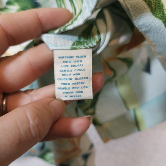 Caribbean Mens Hawaiian Floral Shirt Light Blue Hibiscus Linen Blend Tall XLT - Picture 6 of 11